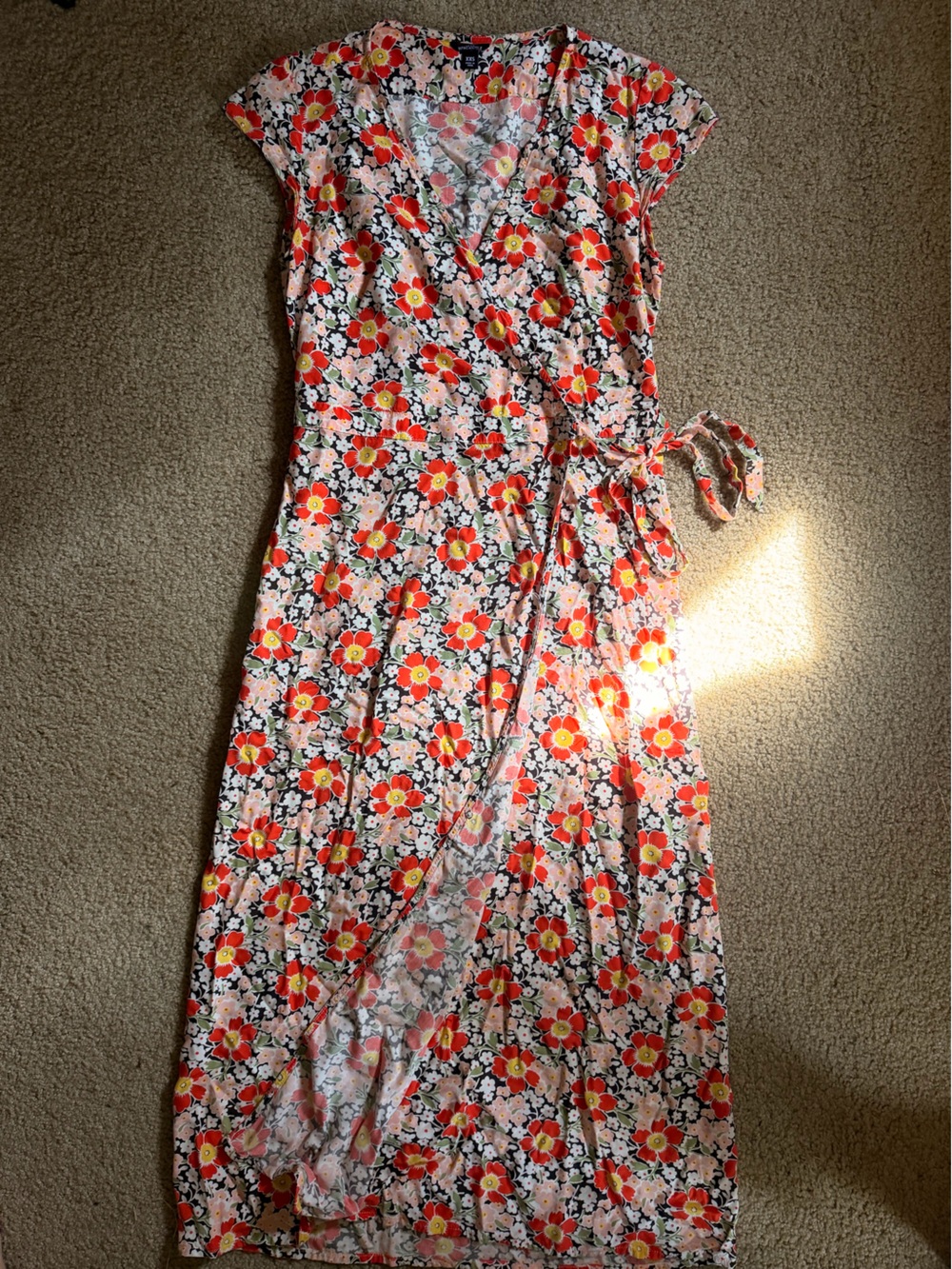 J. Crew Red Floral Wrap Dress